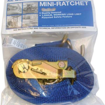 Mini Ratchet Strap--1"x16' - 43887-10 Mini Ratchet Strap--1"x16'-Display Packaged