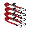 1” x 15’ Commercial Grade S-Hook Ratchet Tie-Down, 4 Pack