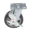 6X2 Mold On Rubber Swivel Caster W/Brake