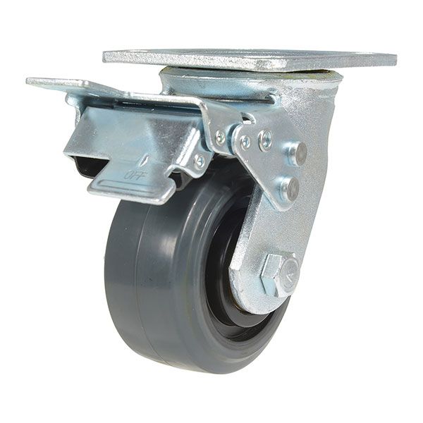 4X2 Rubber Swivel Caster W/Total Brake