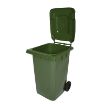 95-gallon green HDPE trash can top view